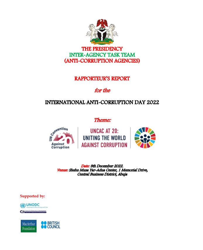 Rapporteur’s Report for the International Anti-Corruption Day 2022
